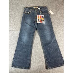 VINTAGE Paris Blues Jeans Womens 3 Blue Denim Low Rise Flared Y2K Deadstock NWT